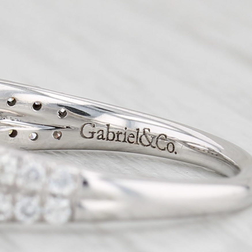 Light Gray 1.65ctw Black White Princess Diamond Ring 14k White Gold Sz 8 Engagement Gabriel