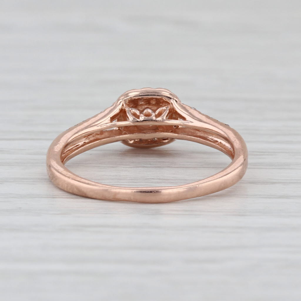 0.40ctw Round Diamond Halo Engagement Ring 10k Rose Gold Size 8.25