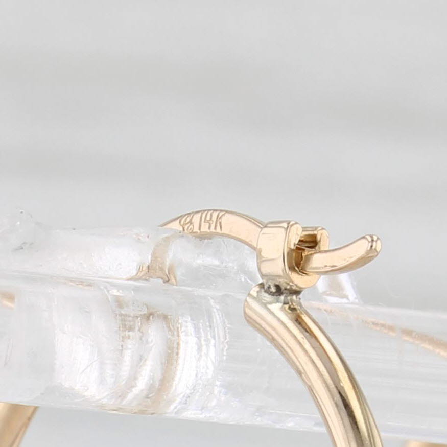 Light Gray Round Hoop Earrings 14k Yellow Gold Snap Top Posts 20.8mm Hoops
