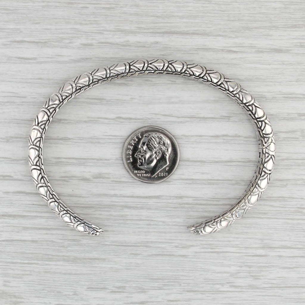 John Hardy Naga Legends Collection Cuff Bracelet Sterling Silver Dragon Scales