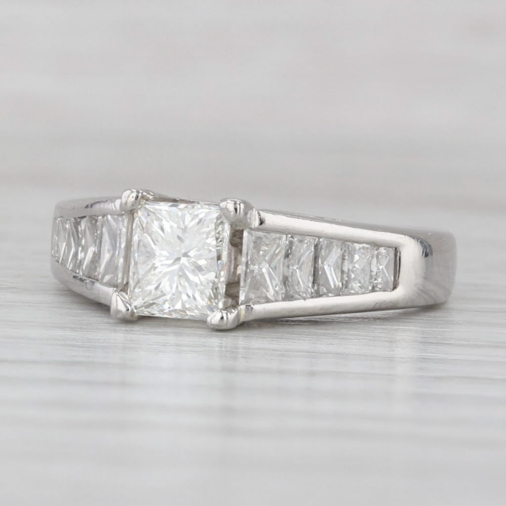 2ctw Diamond Engagement Ring Platinum Cathedral Band Size 6.75 GIA