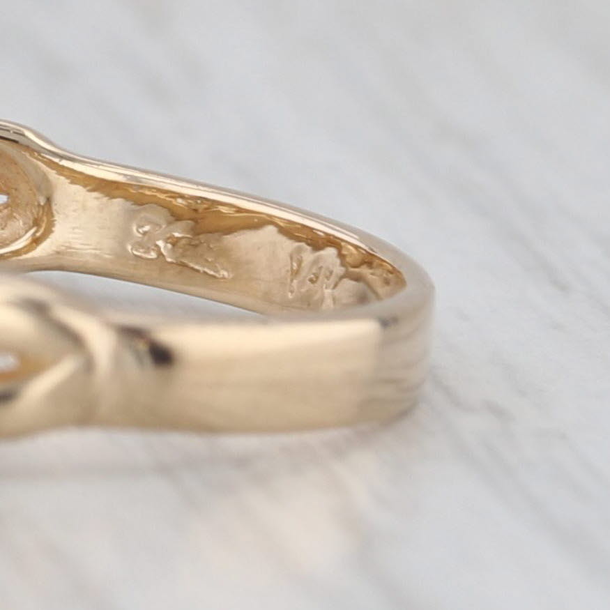 Light Gray 0.27ctw Blue White Diamond Ring 14k Yellow Gold Size 7 Stackable Round 3-Stone