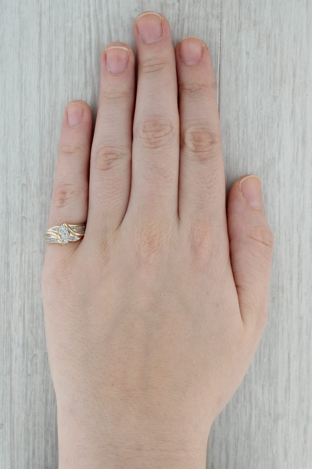 Dark Gray 0.15ctw Diamond Engagement Ring 10k Yellow Gold Size 7