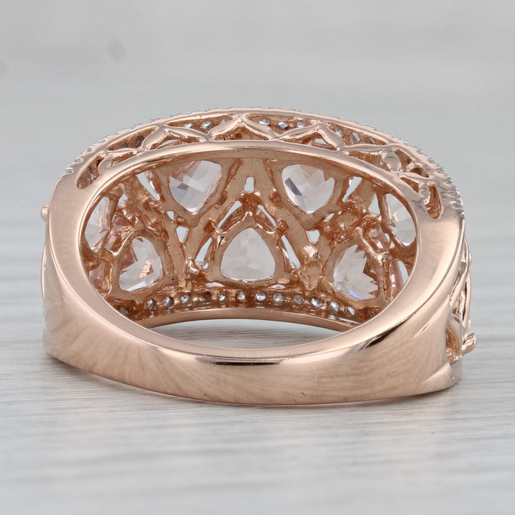 Gray 3.22ctw Morganite Diamond Ring 14k Rose Gold Size 8 Cocktail