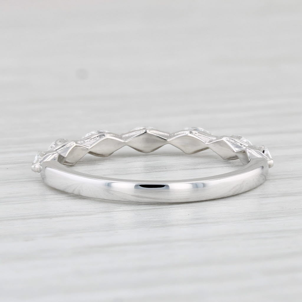 Light Gray New 0.49ctw Diamond Ring 14k White Gold Size 6.5 Stackable Wedding Band