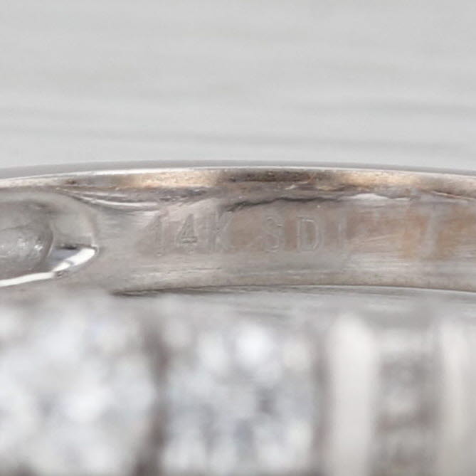 0.32ctw Diamond 3-Stone Tiered Engagement Ring 14k White Gold Stackable Size 7