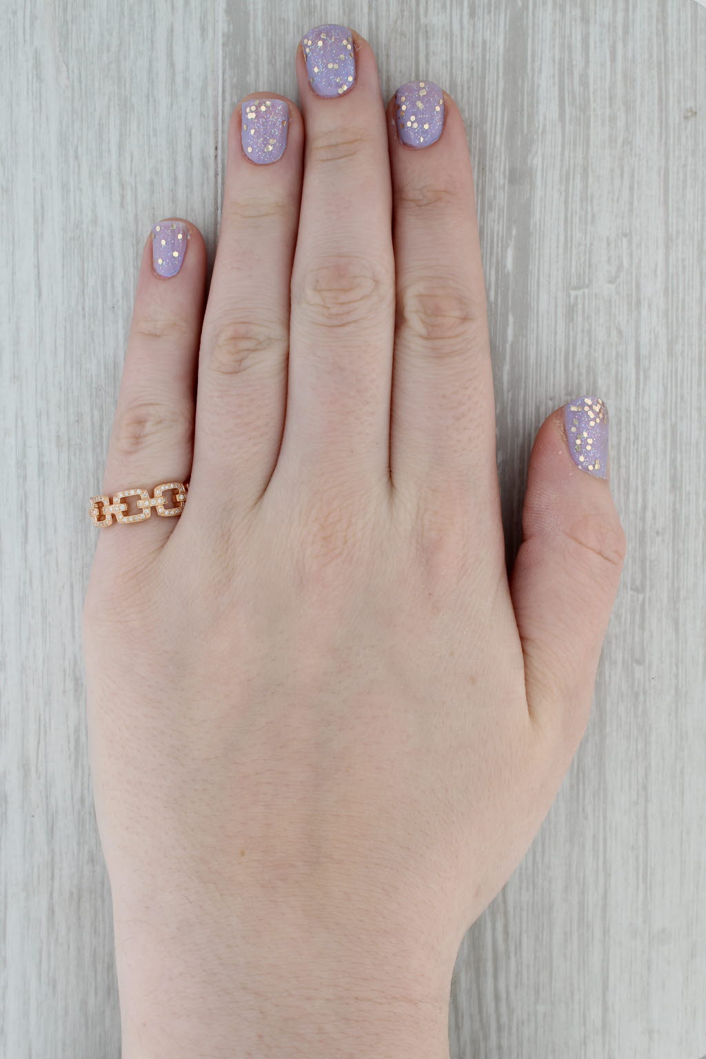 New Beverley K 0.45ctw Diamond Stackable Ring 14k Gold Size 6.5 Wedding Band