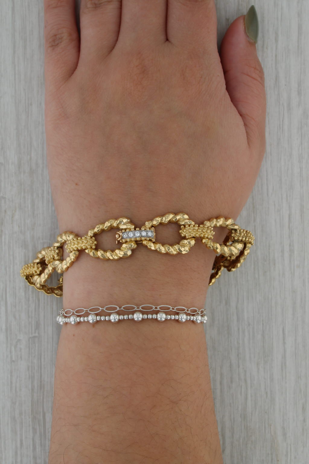 Wander France Enhancer Necklace Bracelet Set 18k Yellow Gold 0.15ctw Diamond