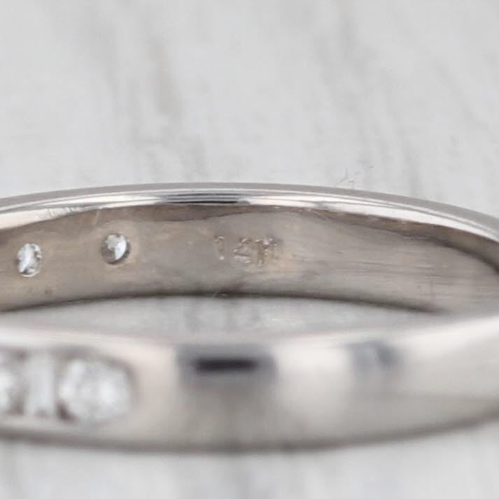 0.30ctw Diamond Wedding Band 14k White Gold Size 4.75 Stackable Ring