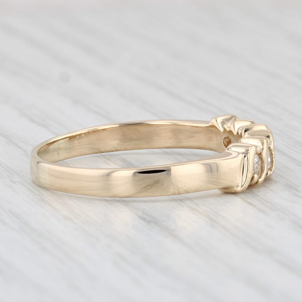 Light Gray 0.35ctw Diamond Wedding Band 14k Yellow Gold Size 12 Stackable Anniversary Ring