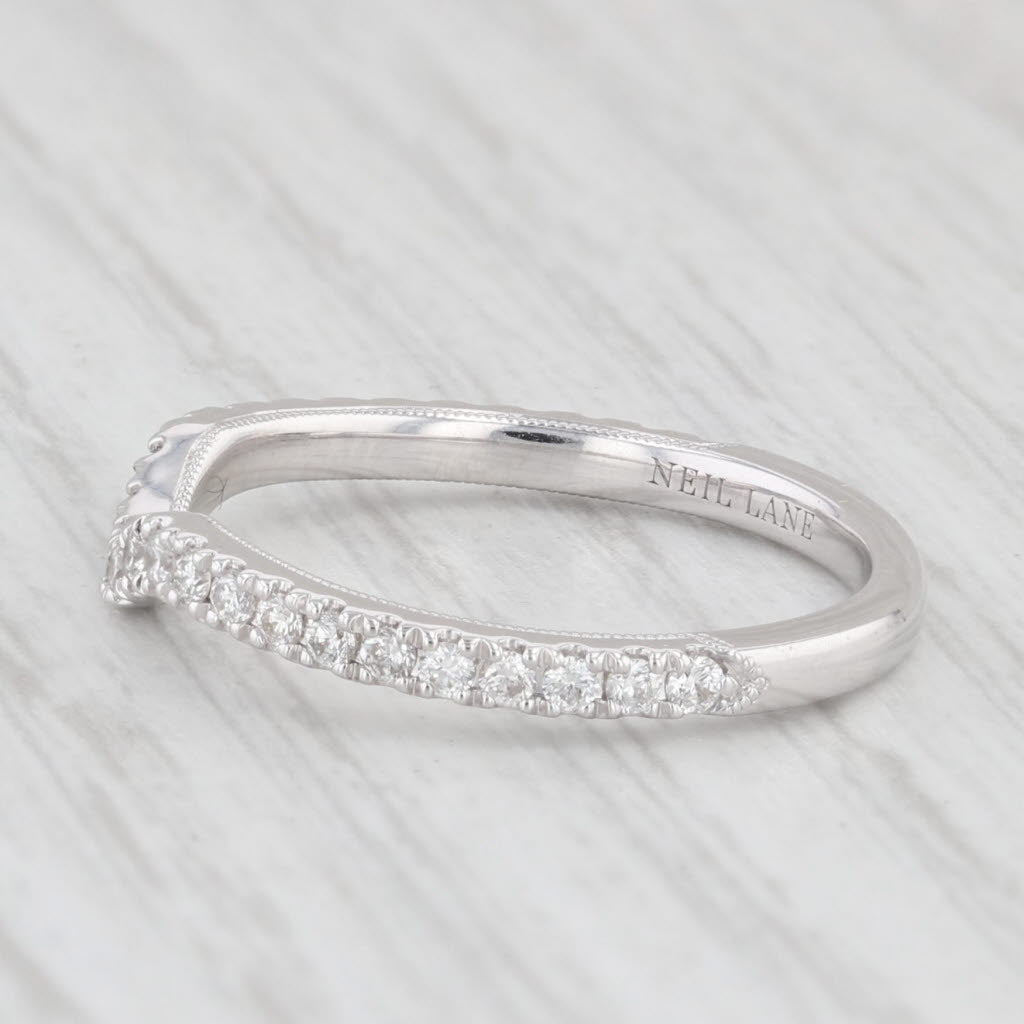 Light Gray Neil Lane 0.35ctw Diamond 14k White Gold Contoured Size 6.75 Ring