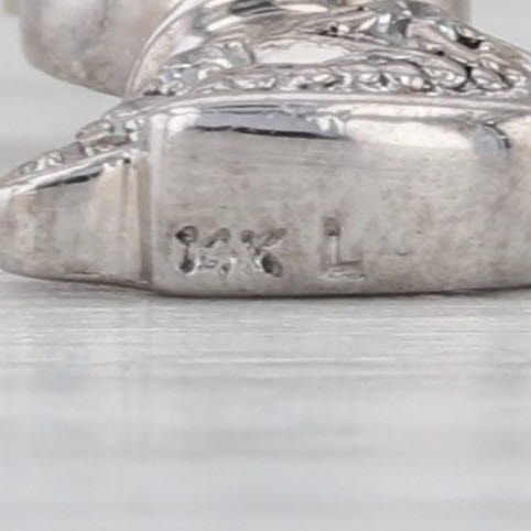 Diamond Cat Pendant 14k White Gold Small Kitten Charm