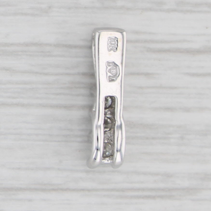 Light Gray 0.19ctw 3-Stone Diamond Journey Pendant 10k White Gold Small Drop