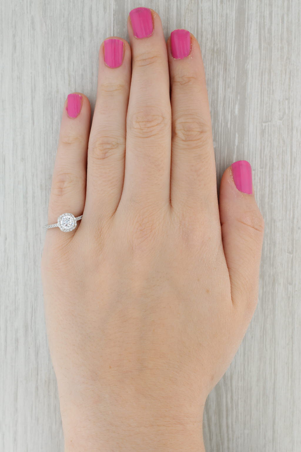 Tan New Tacori Semi Mount Diamond Halo Engagement Ring 18k White Gold Certificate
