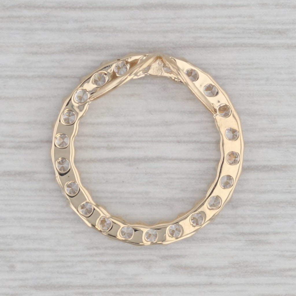 Gray 0.70ctw Cubic Zirconia Eternity Circle Pendant 14k Yellow Gold