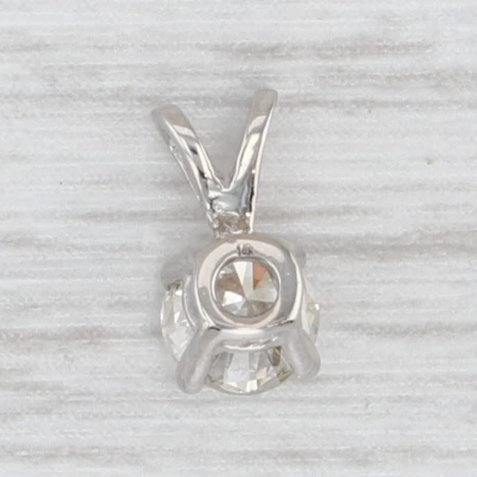 Light Gray New 0.42ct VS2 Round Solitaire Small Drop Pendant 14k White Gold