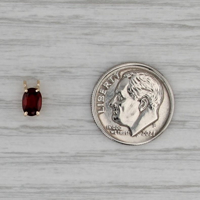0.50ct Oval Garnet Solitaire Pendant 14k Yellow Gold Small Drop