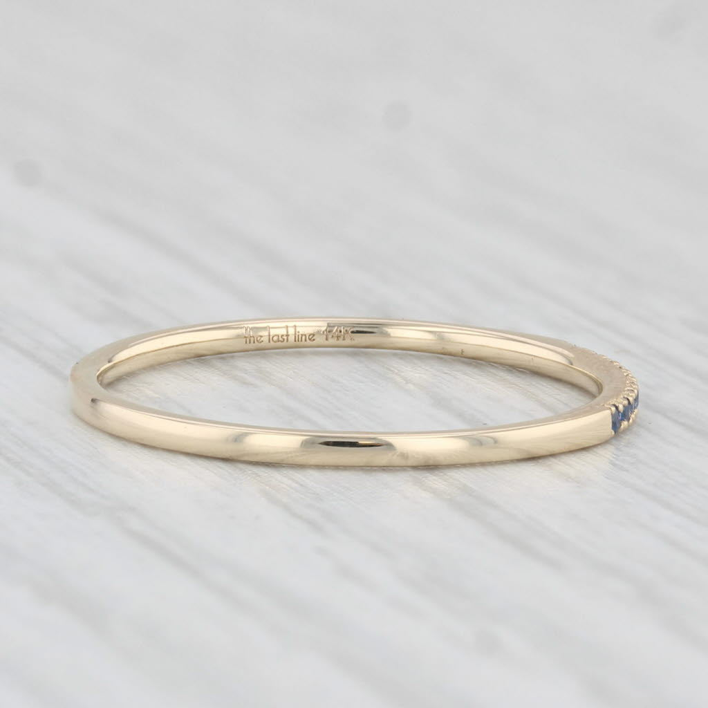 Light Gray Blue Sapphire Band 14k Yellow Gold Size 7 Stackable Wedding Ring