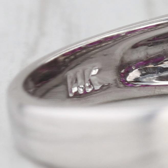 1.04ctw Ruby Diamond Ring 14k White Gold Size 7-7.25 Bridal Band