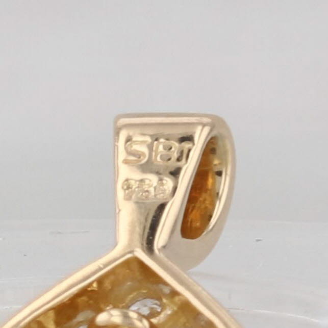 0.85ctw Pear Blue Sapphire Diamond Halo Teardrop Pendant 18k Yellow Gold