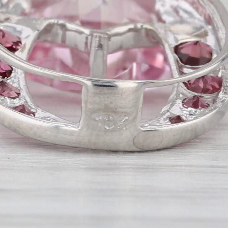 Pink Mystic Topaz Tourmaline Star Horseshoe Pendant 10k White Gold