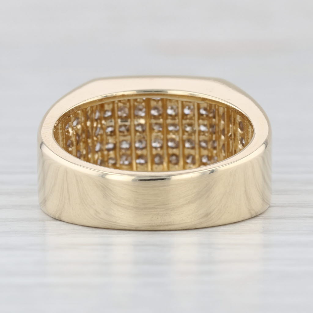 1.50ctw Pave Diamond Ring 14k Yellow Gold Size 10.75 Men's Wedding Band