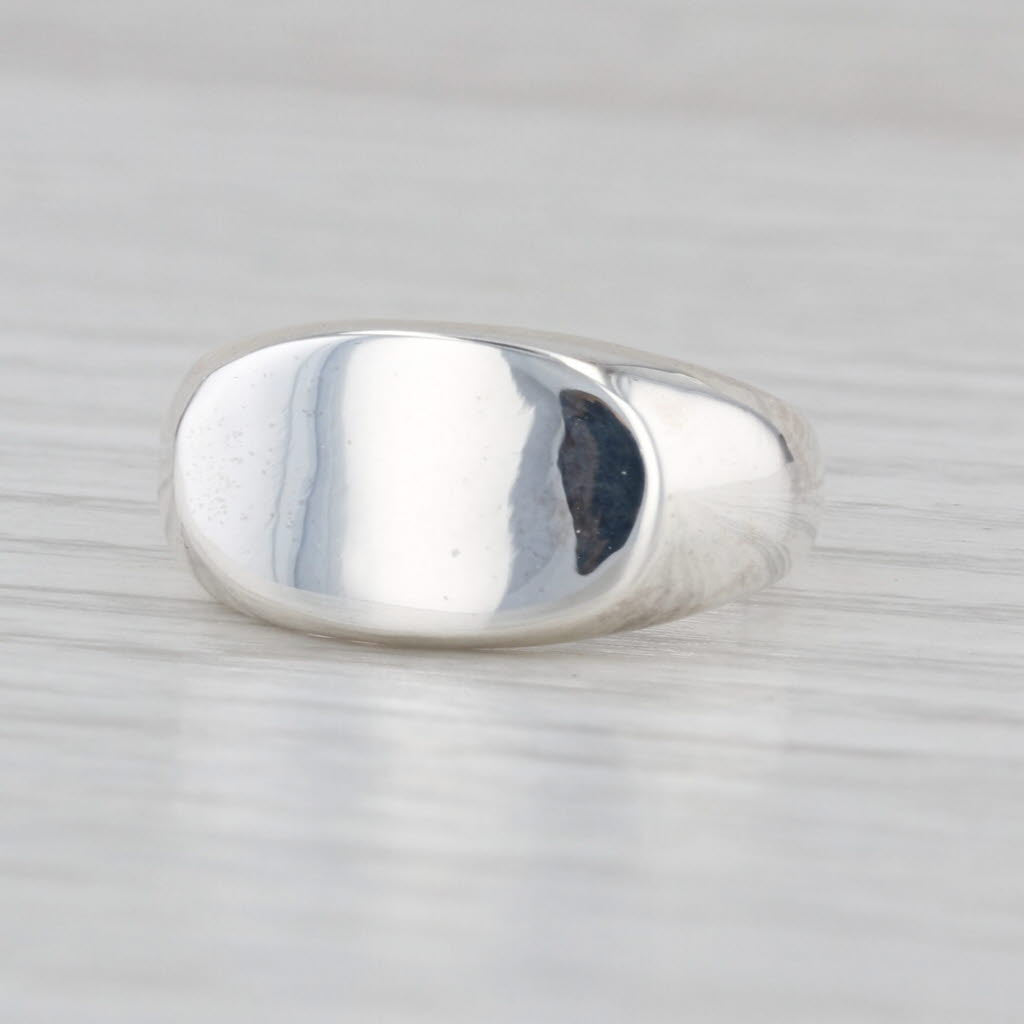 Engravable Oval Signet Ring Sterling Silver Size 5