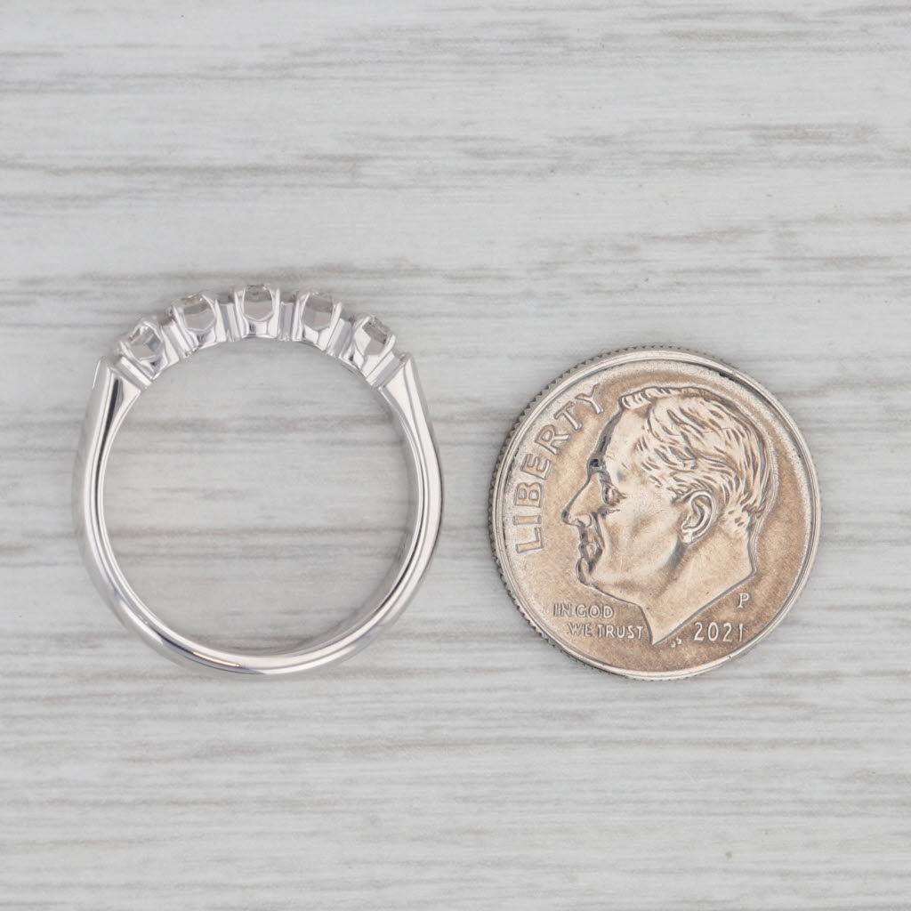 Gray 0.50ctw Diamond Wedding Ring 14k White Gold Size 5.75 Stackable Band