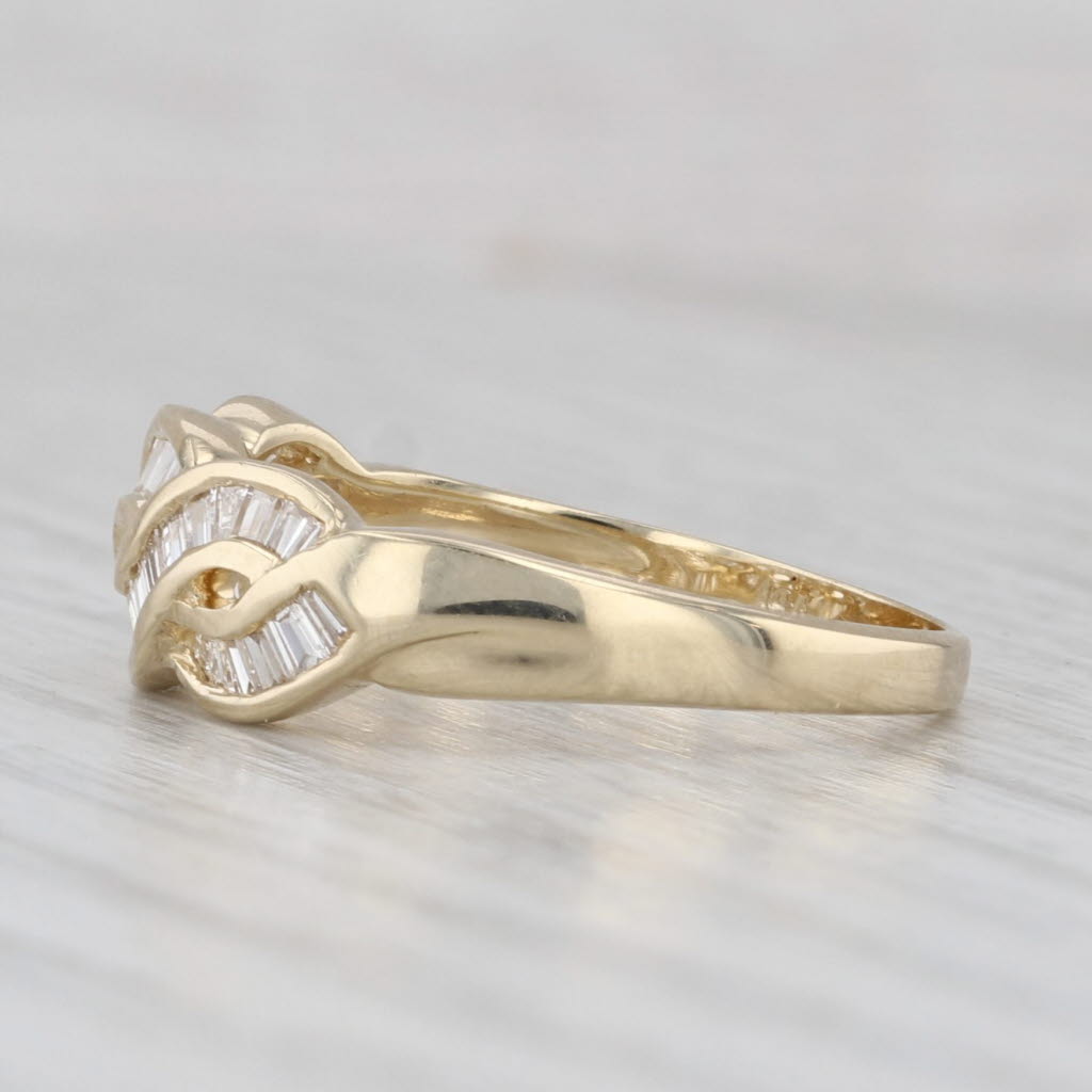 Light Gray 0.60ctw Diamond Woven Ring 14k Yellow Gold Size 6.75 Wedding Anniversary Band