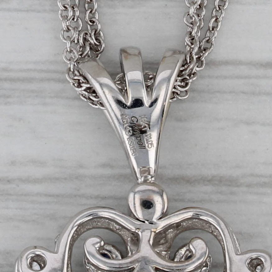 Dark Gray Charles Krypell 2.68ctw Diamond Aquamarine Sapphire Pendant Necklace 18k Gold