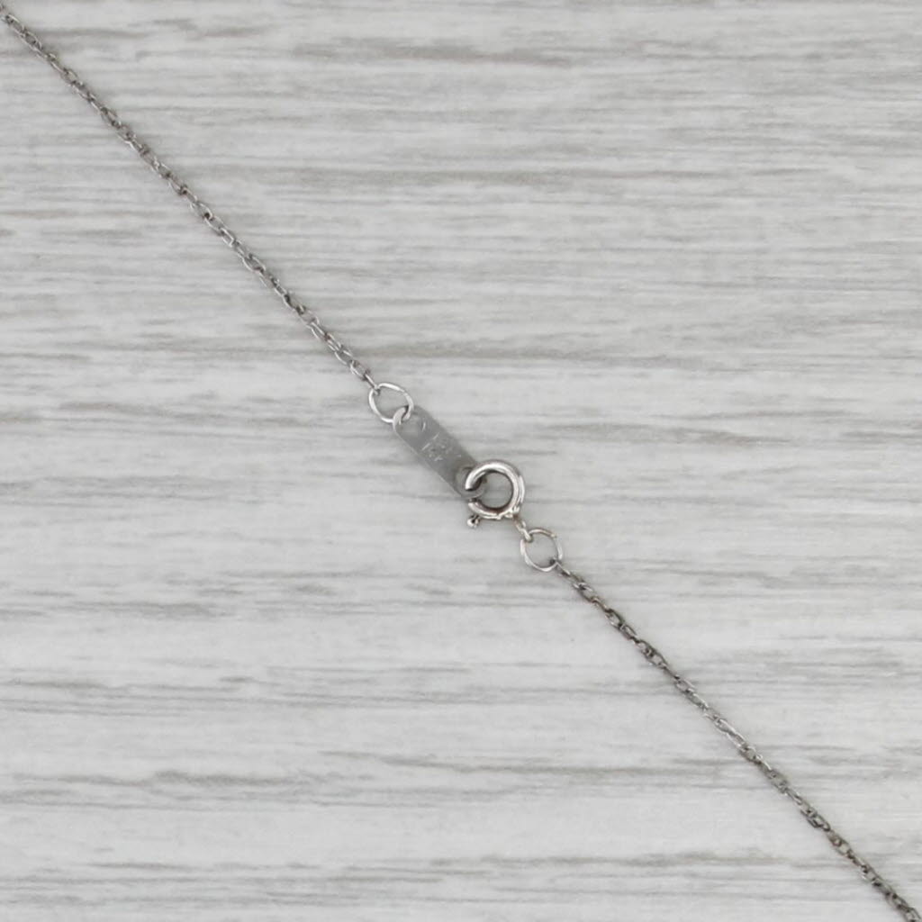 0.23ctw Diamond Open Heart Pendant Necklace 14k White Gold 18.25" Rope Chain