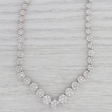 2.25ctw Diamond Cluster V Tennis Necklace 14k White Gold 17.5"