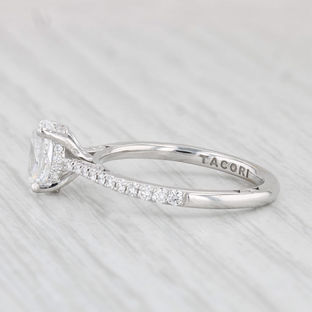 Light Gray New Tacori 1.30ctw Oval Diamond Engagement Ring 18k White Gold Size 6.5 GIA EGL