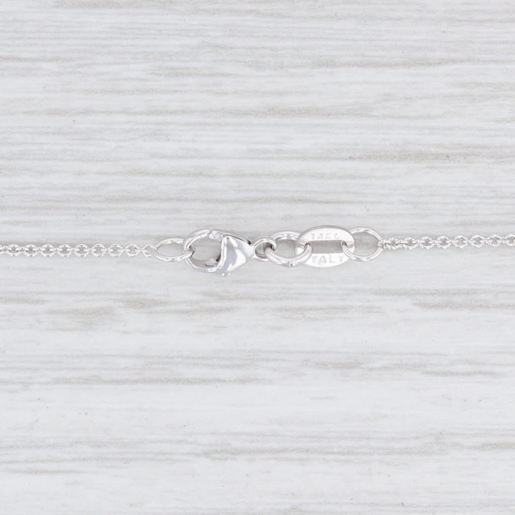 Light Gray New Round Cable Chain Necklace 14k White Gold 16-18" 1mm Adjustable