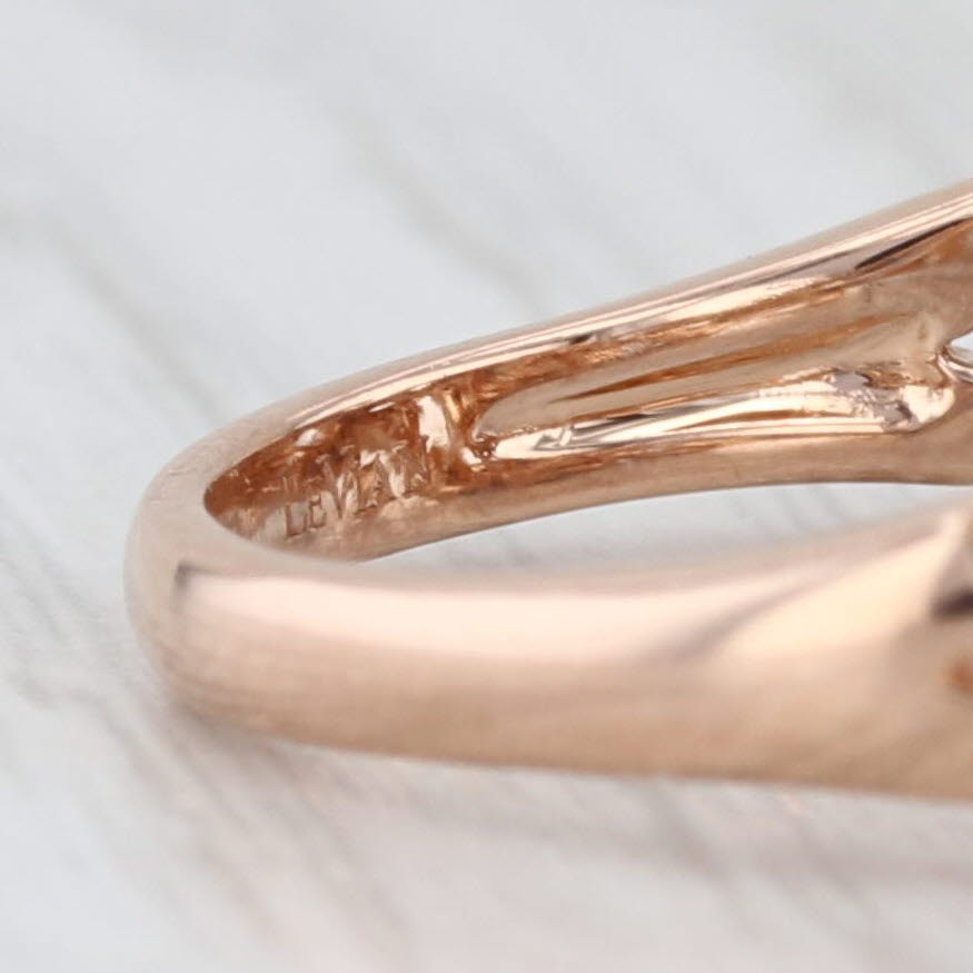 Light Gray Le Vian Smoky Quartz Diamond Halo Ring 14k Rose Gold Size 7