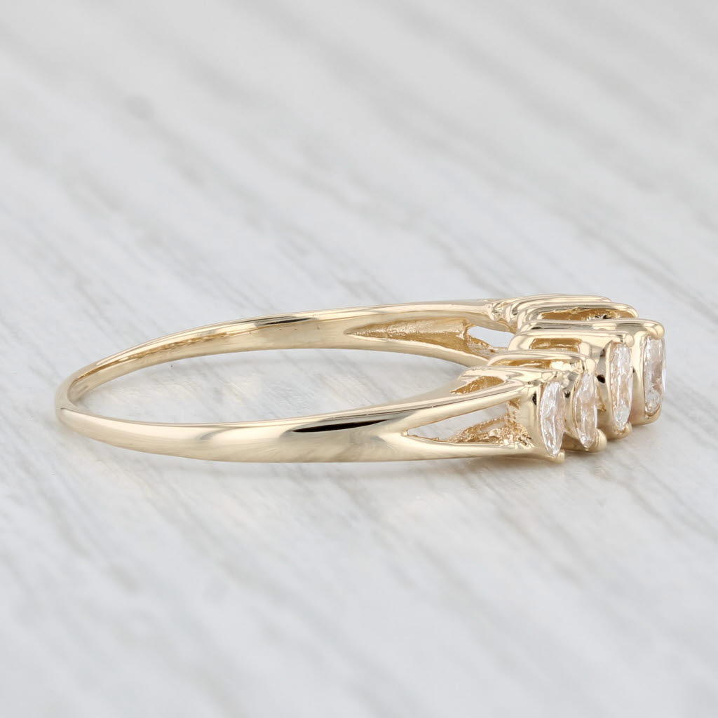 Light Gray 0.36ctw Tiered Marquise Diamond Ring 14k Yellow Gold Size 8.5 Stackable