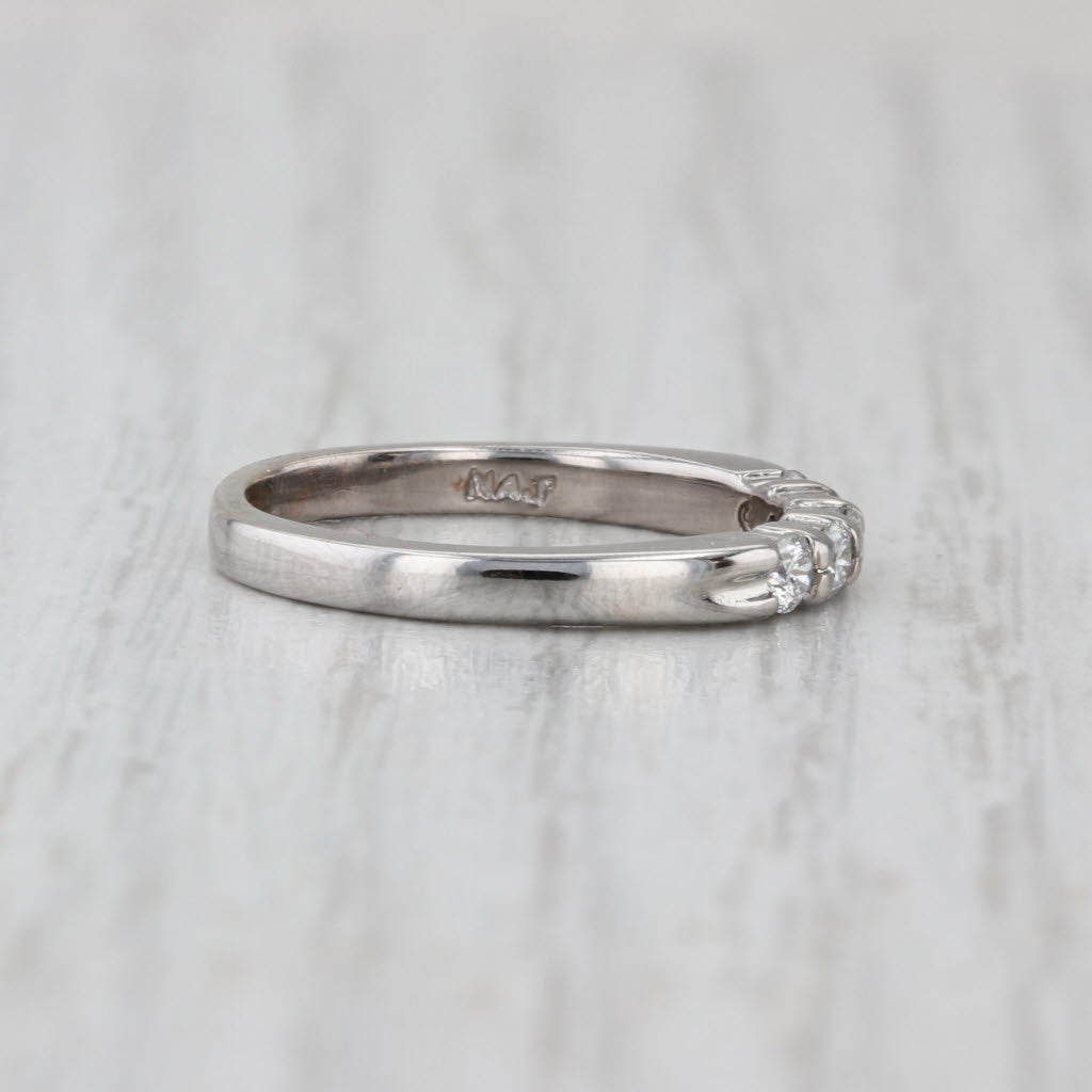0.20ctw Diamond Wedding Band 14k White Gold Stackable Ring Size 4.75