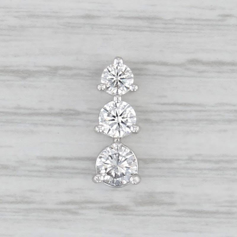 1.19ctw Graduated Round 3-Stone Journey Pendant 14k White Gold