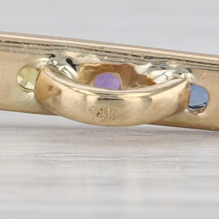 3.22ctw Tourmaline Sapphire Journey Pendant 14k Yellow Gold Custom Made Drop