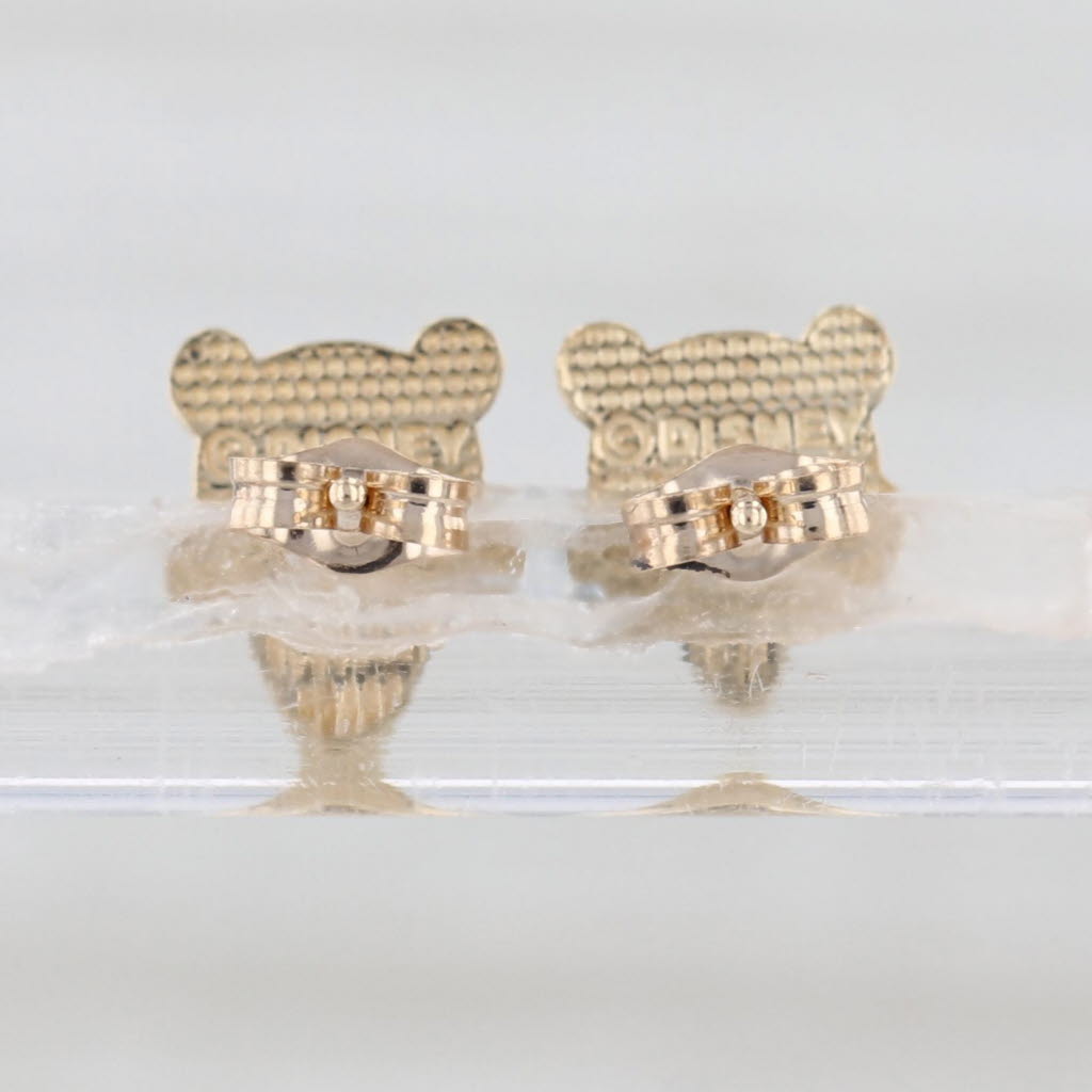 Winnie the Pooh Stud Earrings 10k Yellow Gold Disney Pooh Bear Cartoon Studs
