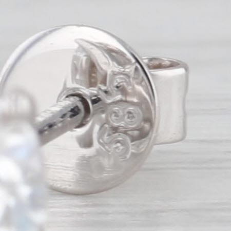 New 1.14ctw Round Lab Grown Diamond Stud Earrings 14k White Gold Studs