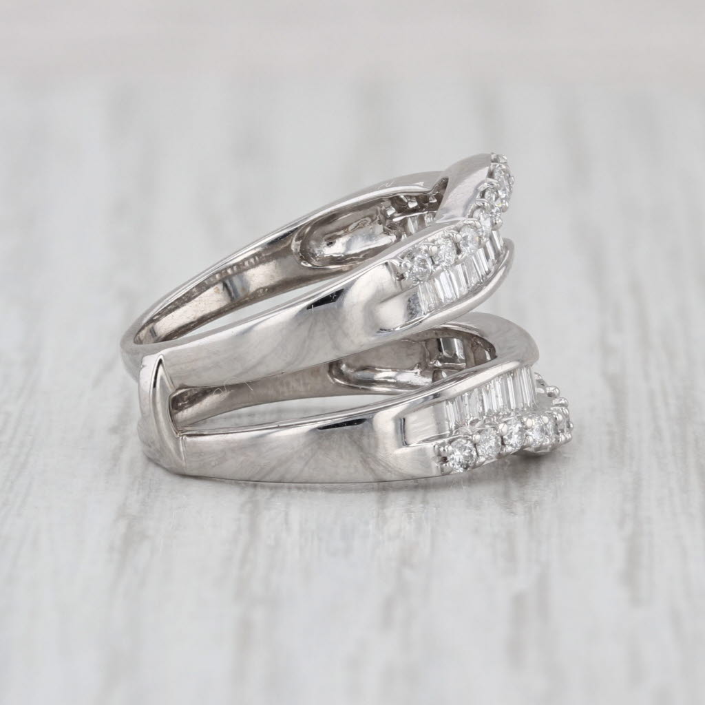 1.08ctw Diamond Ring Jacket Wedding Band Enhancer Guard 14k White Gold Size 5.5
