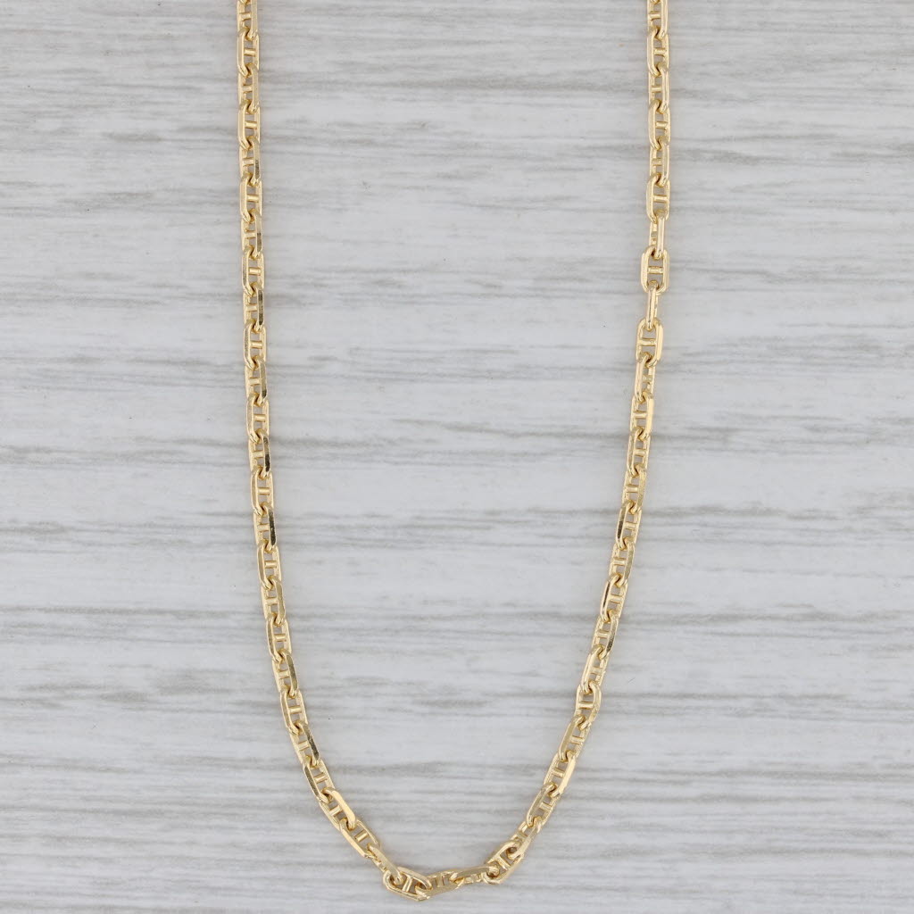 Gray Long Anchor Mariner Chain Necklace 23.5" 2.1mm