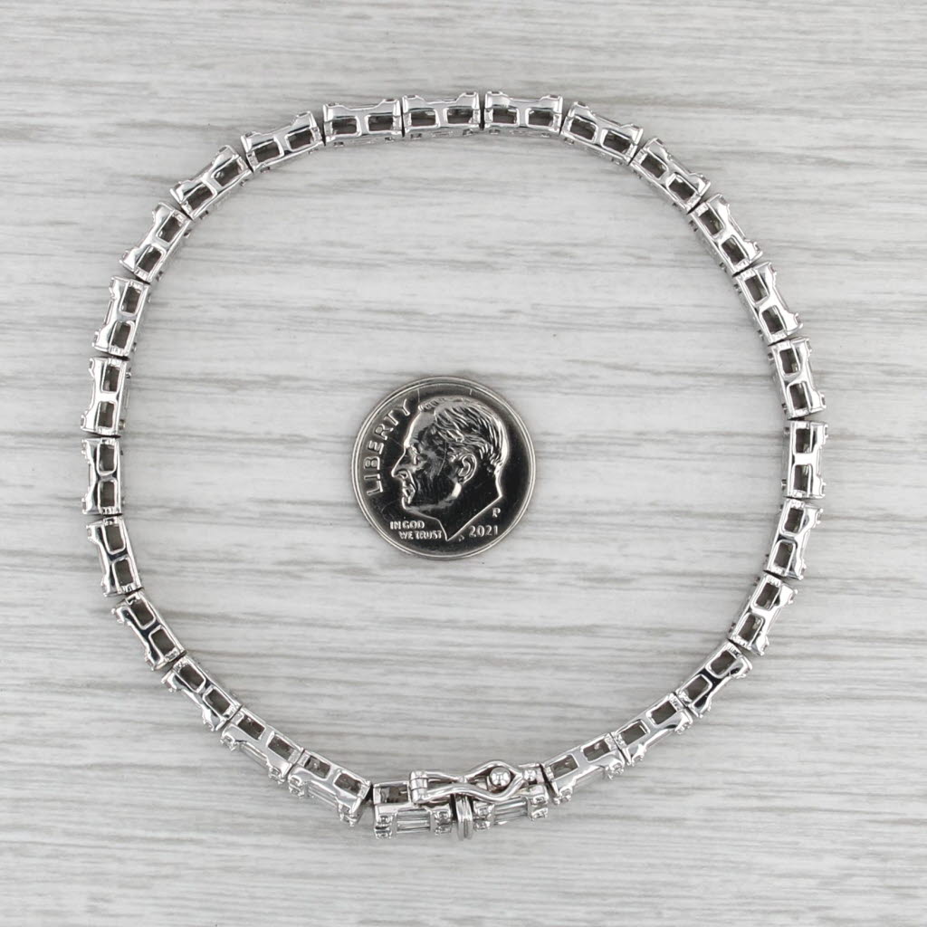 6.21ctw Diamond Tennis Bracelet 10k White Gold 8" 5.3mm