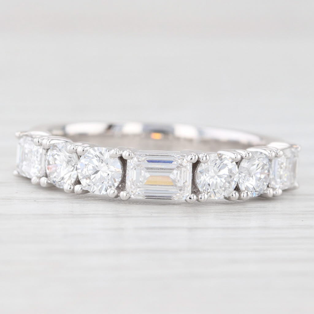 Light Gray New 1.59ctw Lab Grown Diamond Wedding Band 14k White Gold Stackable Ring Sz 6.5