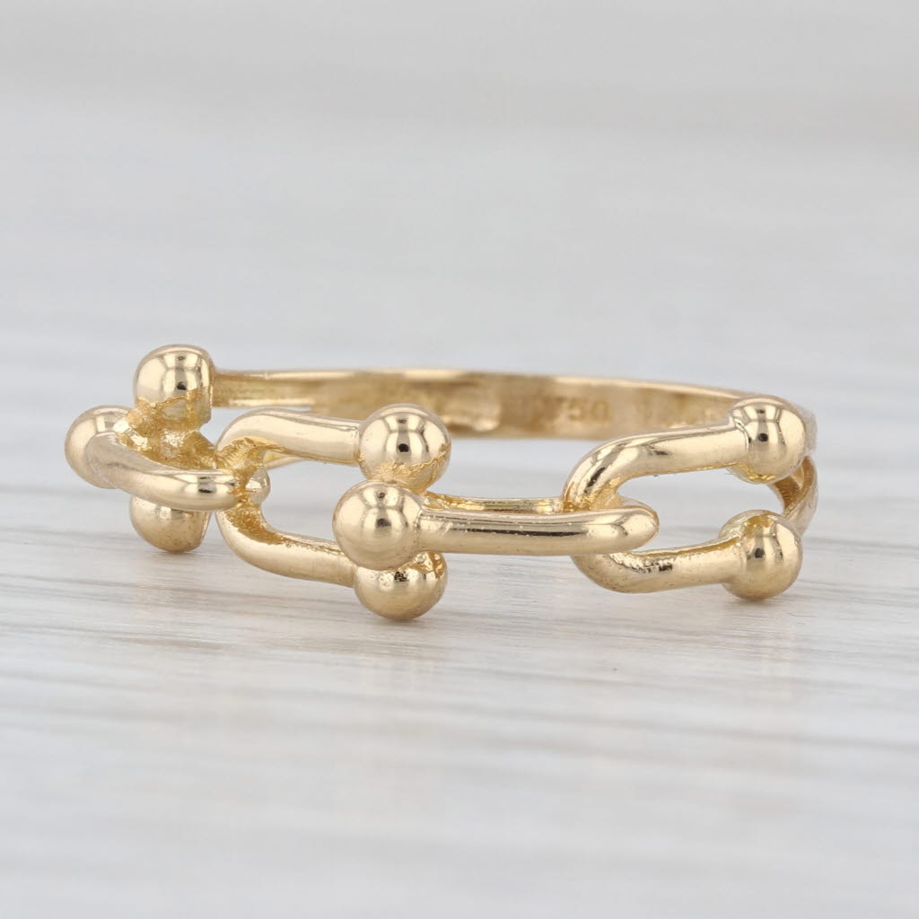 Horse Bit Bridle Ring 18k Yellow Gold Size 5.75 Band Stackable