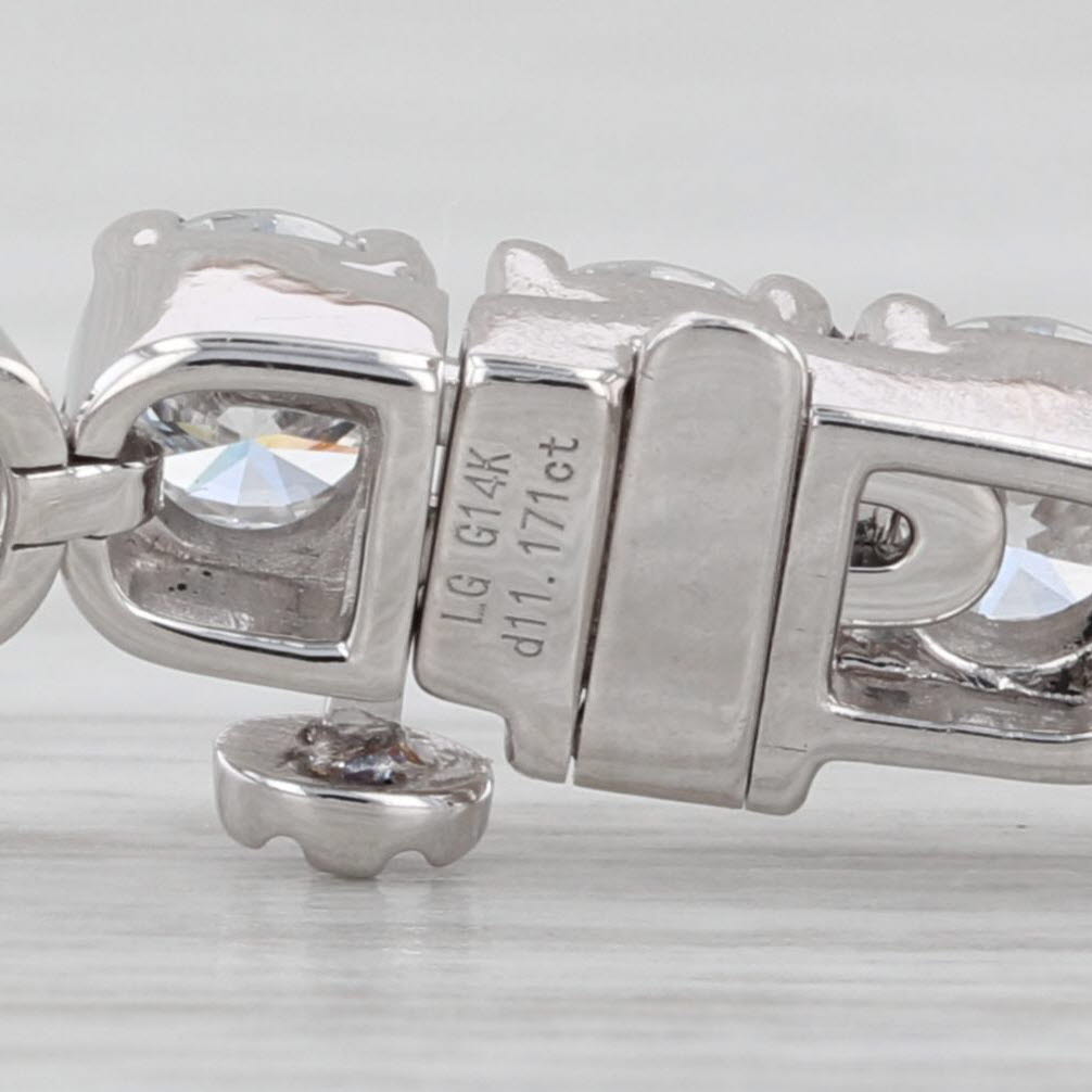 New 11.17ctw Lab Grown Diamond Tennis Bracelet 14k White Gold 7" 4.3mm