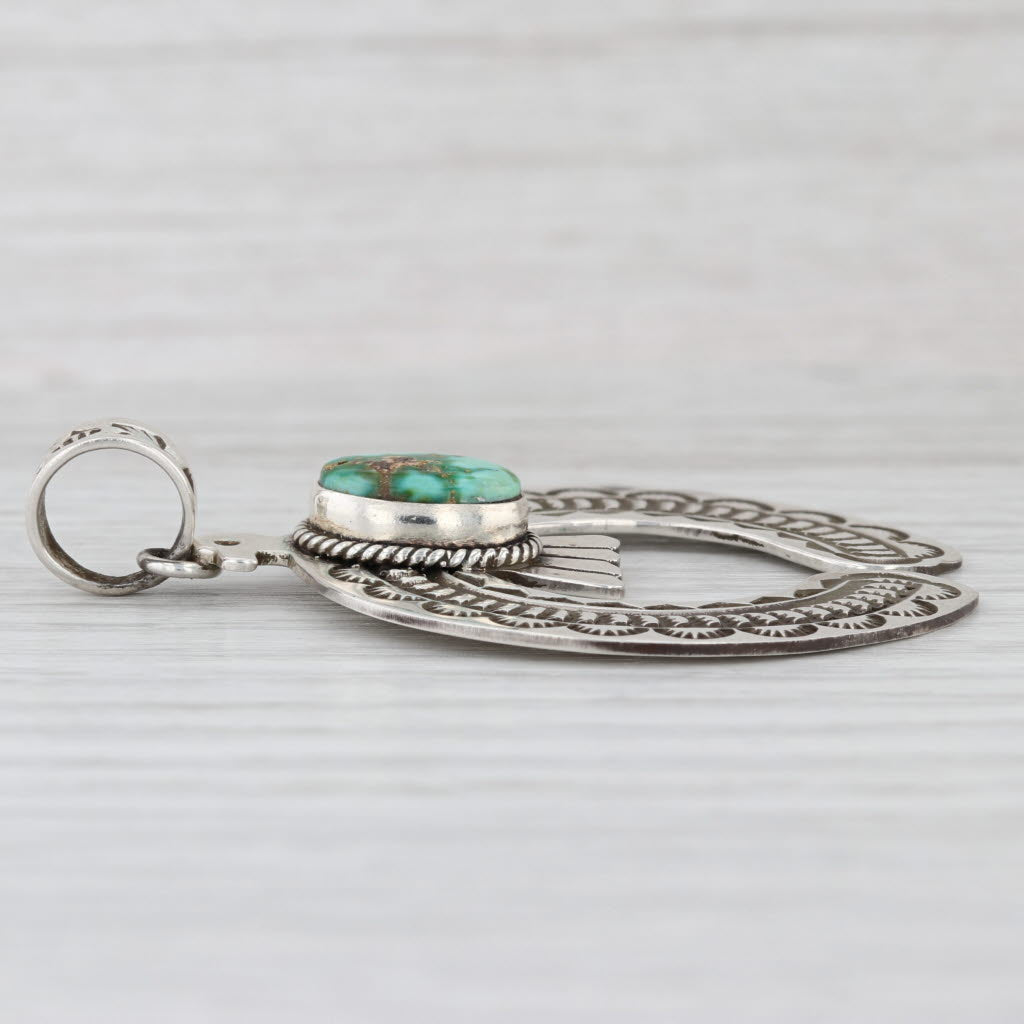 Vintage Native American Turquoise Bird Pendant Sterling Silver Donovan Cadman