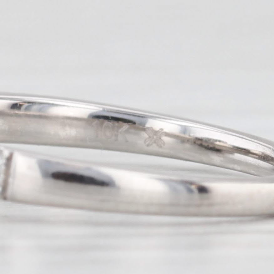 Light Gray 0.56ctw Diamond Engagement Ring Wedding Band Bridal Set 10k White Gold Sz 6.75-7
