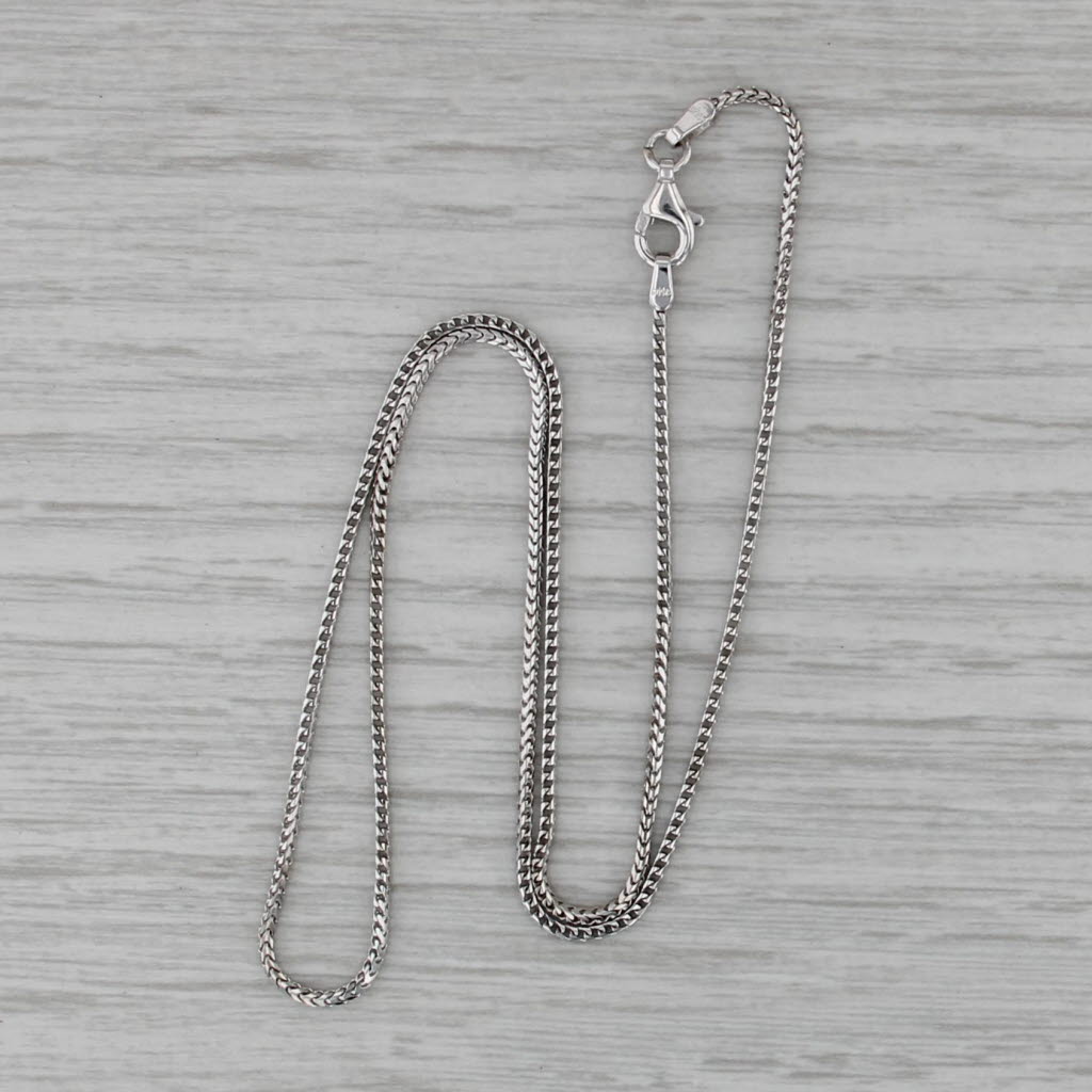 Wheat Chain Necklace 18k White Gold 16" 1.2mm
